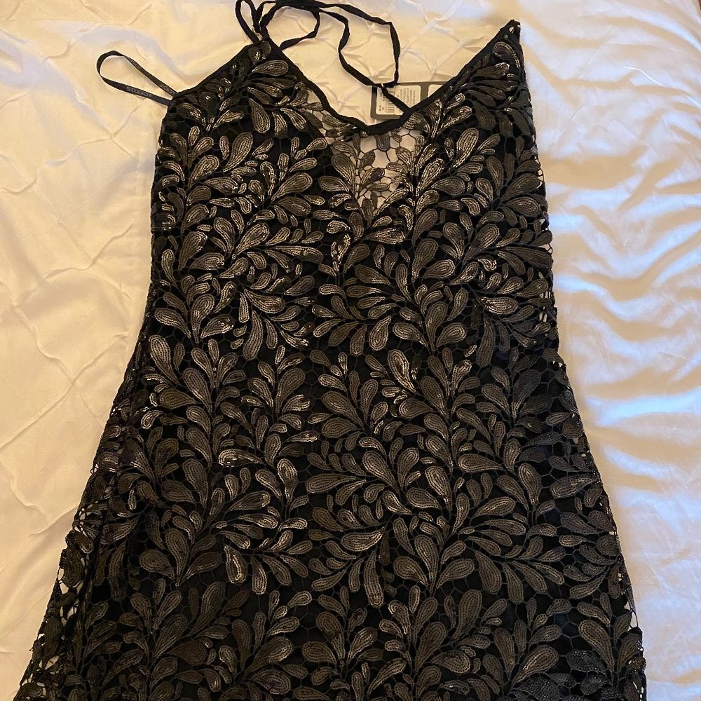 Black Sequin Mini Dress